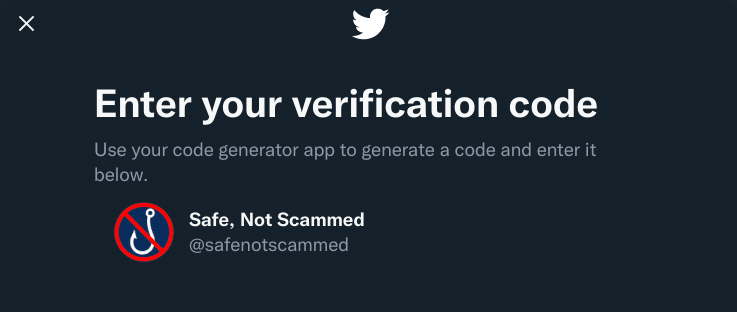 Enter your verification code. Use your code generator to generate a code and enter it below.