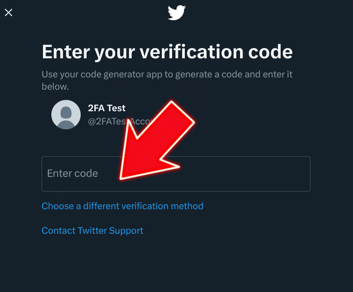 Enter your verification code.